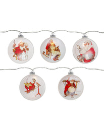 Norman Rockwell Christmas Disc Lights Set of 5