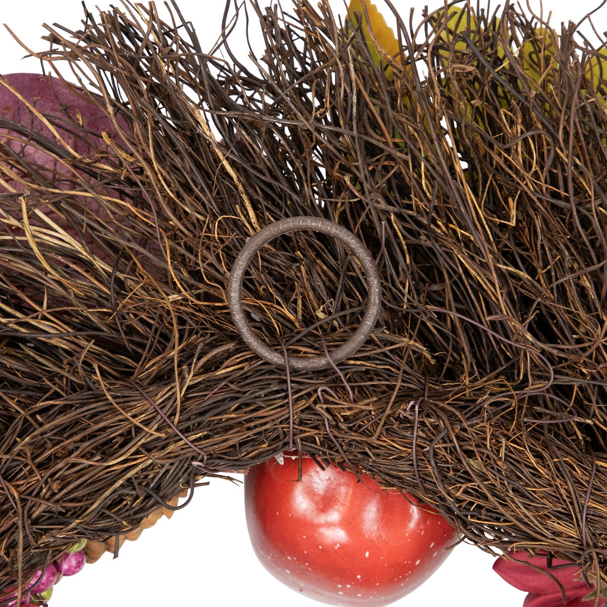  Northlight Mums and Pomegranates Artificial Fall Harvest Twig Wreath  24-Inch - Default Title - Bonton