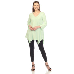 Women's Empire Waist V-Neck Tunic Top