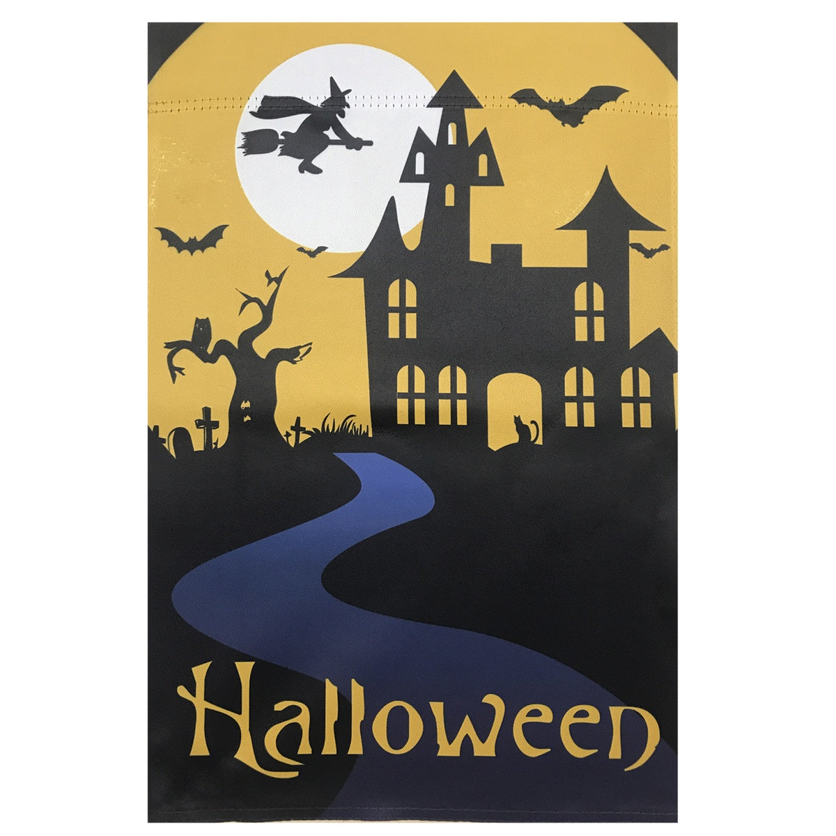  Northlight Spooky House Halloween Outdoor House Flag With Bats and Witch 28