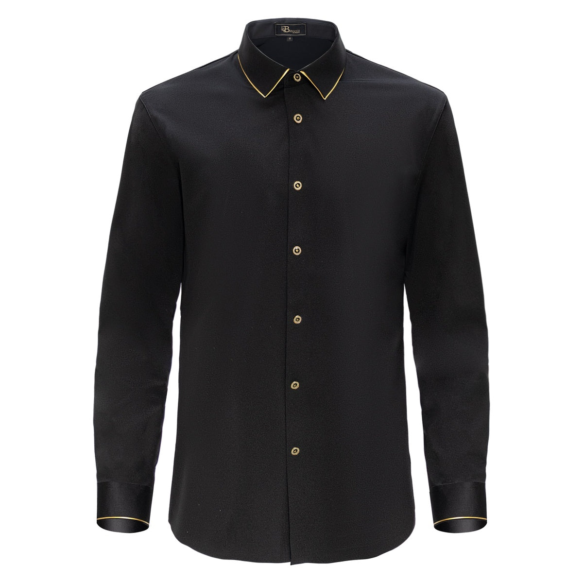  Barocco Imperial Essence Button-Up Shirt BLACK/GOLD - BLACK/GOLD - Bonton