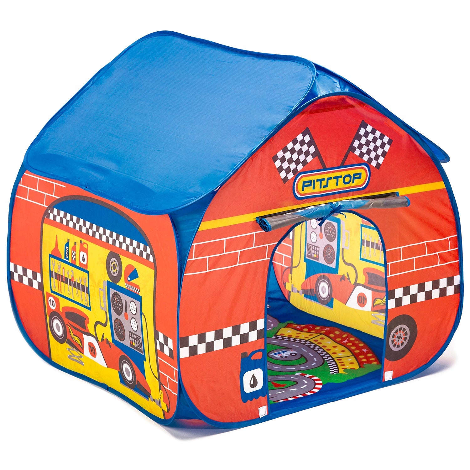  Fun2Give Fun2Give Pop-it-Up Pit Stop Tent with Race Mat - Multi - Bonton