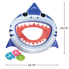 24.75" Inflatable Shark Mouth Fish Toss Swimming Pool Game