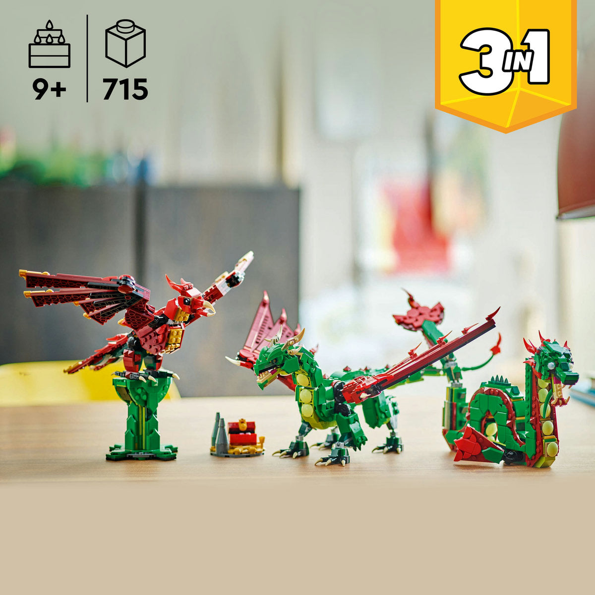 LEGO LEGO® Creator 3in1 Medieval Dragon Creature Toy Playset 31161 - LEGO Creator - Bonton