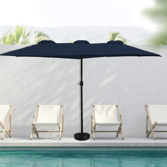 15' Outdoor Patio Market Umbrella with Hand Crank