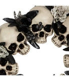 Skulls and Chains with Gray Roses Halloween Wreath 15-Inch Unlit