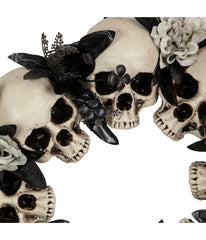 Skulls and Chains with Gray Roses Halloween Wreath 15-Inch Unlit