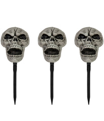 Skull Stakes Outdoor Yard Halloween Decorations Set of 3