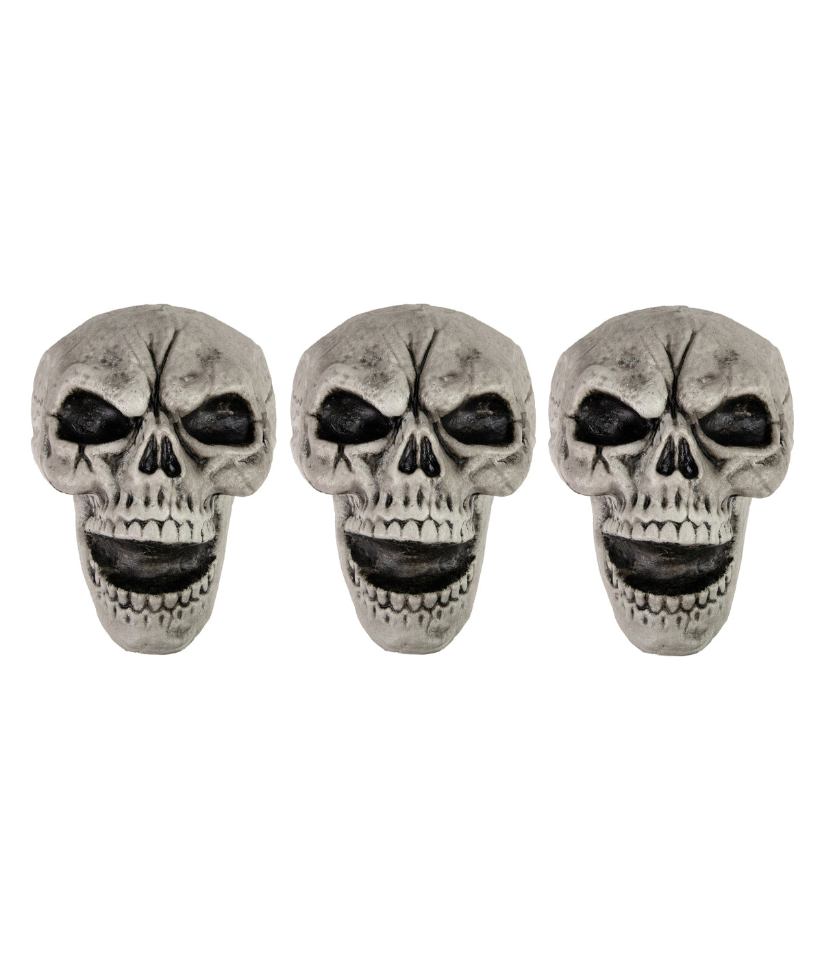  Skull Stakes Outdoor Yard Halloween Decorations Set of 3 - Gray - Bonton