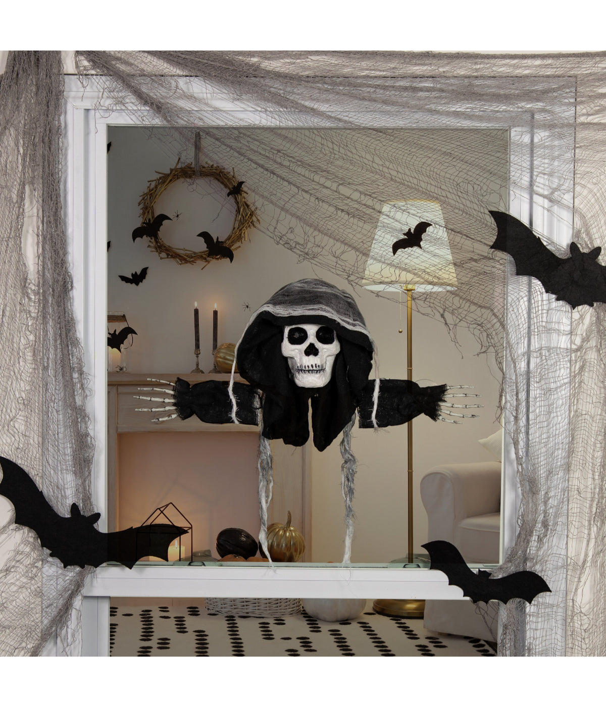Spooky Skeleton 3-D Halloween Window Decoration