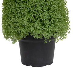 3' Artificial Boxwood Cone Topiary Tree with Round Pot Unlit