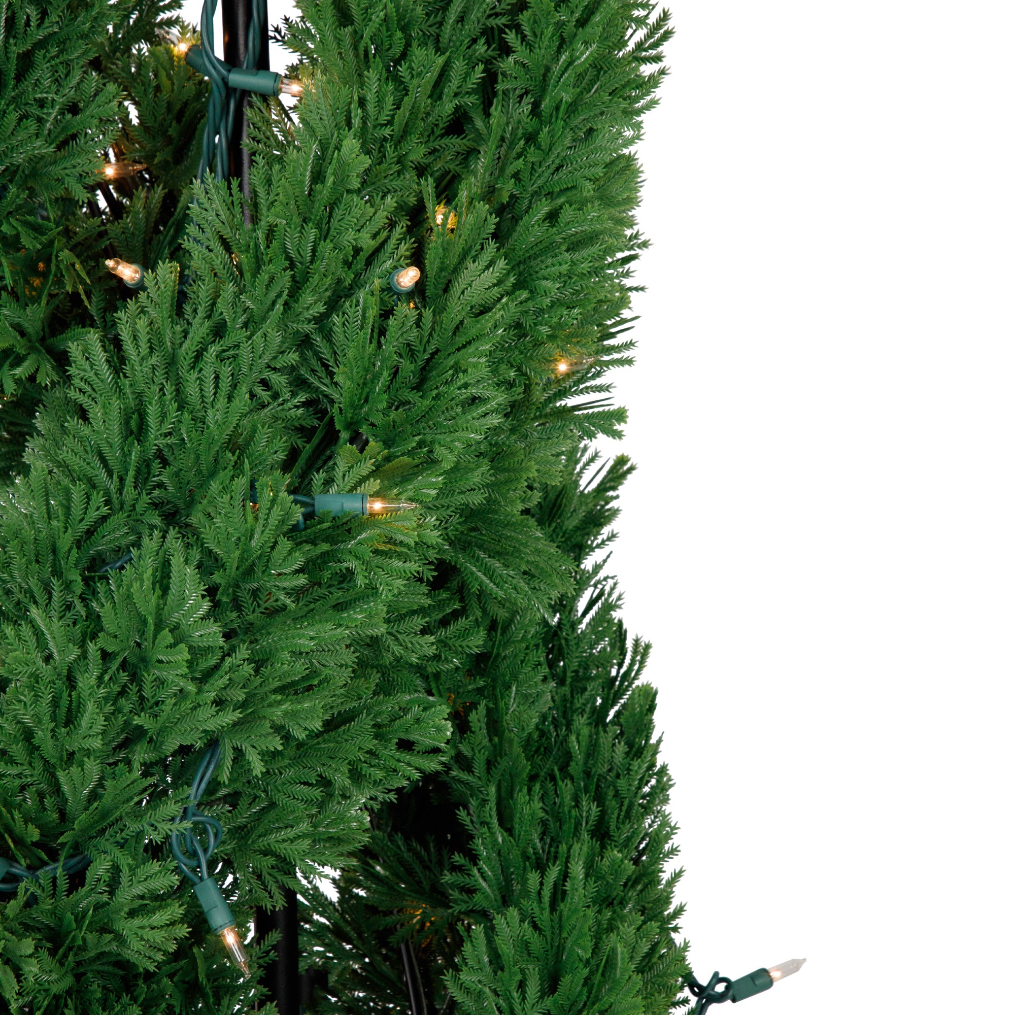  NorthLight 4.5' Pre-Lit Artificial Cedar Double Spiral Topiary Tree in Urn Style Pot Clear Lights - Green - Bonton