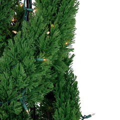 4.5' Pre-Lit Artificial Cedar Double Spiral Topiary Tree in Urn Style Pot Clear Lights