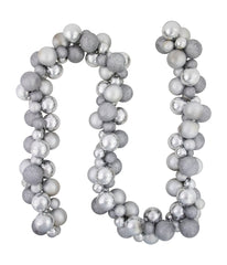 Silver Shatterproof Ball 3-Finish Christmas Garland, 6'