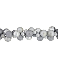 Silver Shatterproof Ball 3-Finish Christmas Garland, 6'