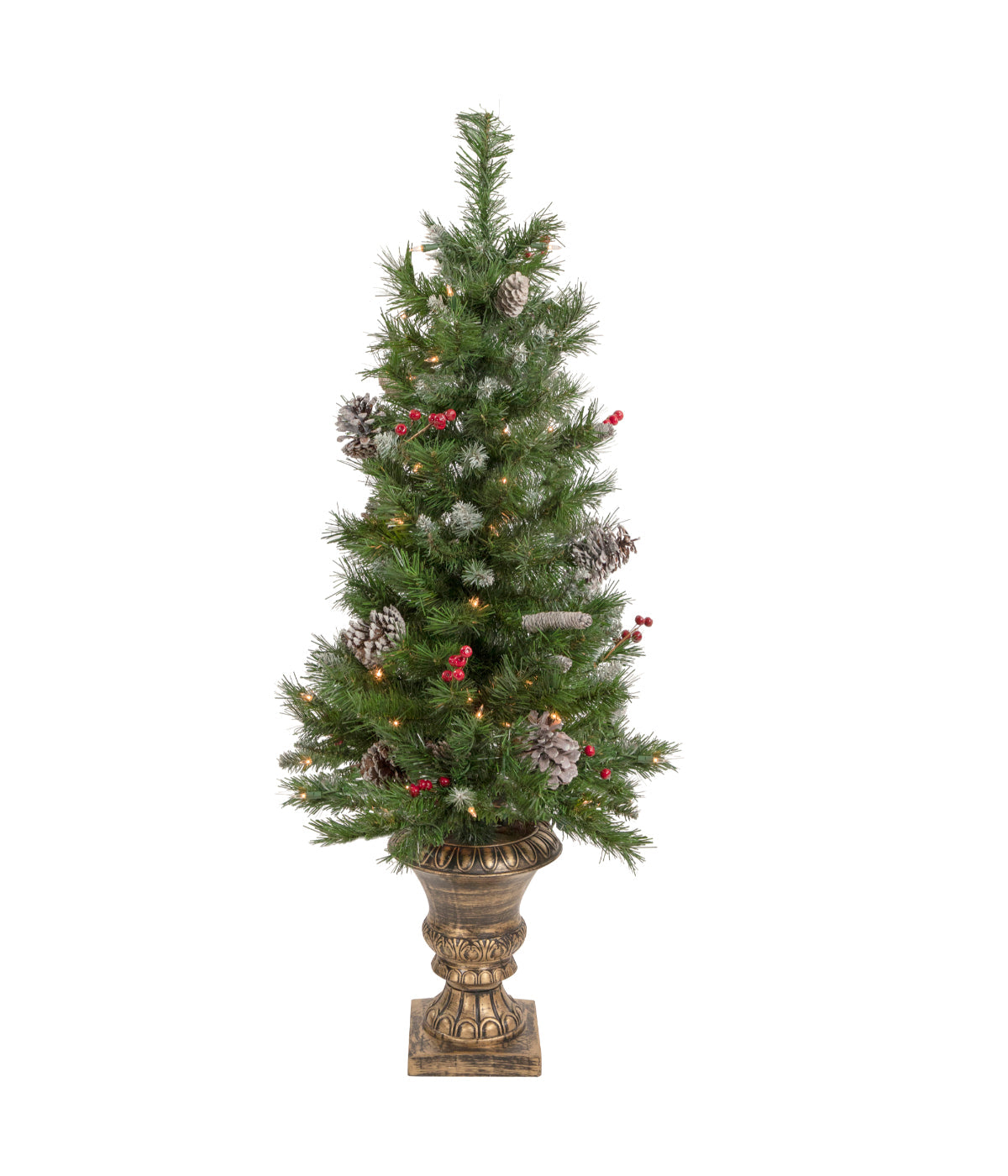  NorthLight Frosted Verona Berry Pine Artificial Christmas Pre-Lit Entryway 5 Piece Set - Green - Bonton