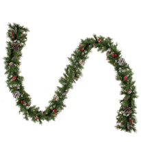 Frosted Verona Berry Pine Artificial Christmas Pre-Lit Entryway 5 Piece Set