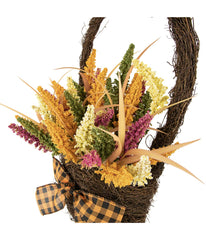 Autumn Harvest Hanging Basket with Artificial Fall Foliage Orange