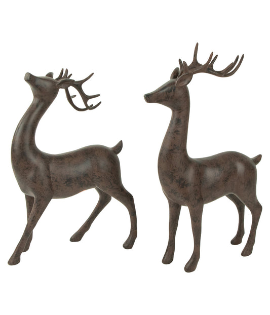 Set of 2 Deer Decorations, 14"