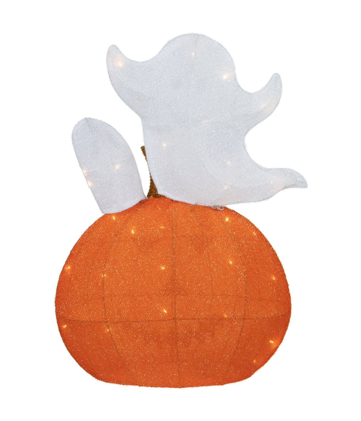  Lighted Battery Operated Jack-O-Lantern and Ghosts Halloween Decoration - Orange - Bonton