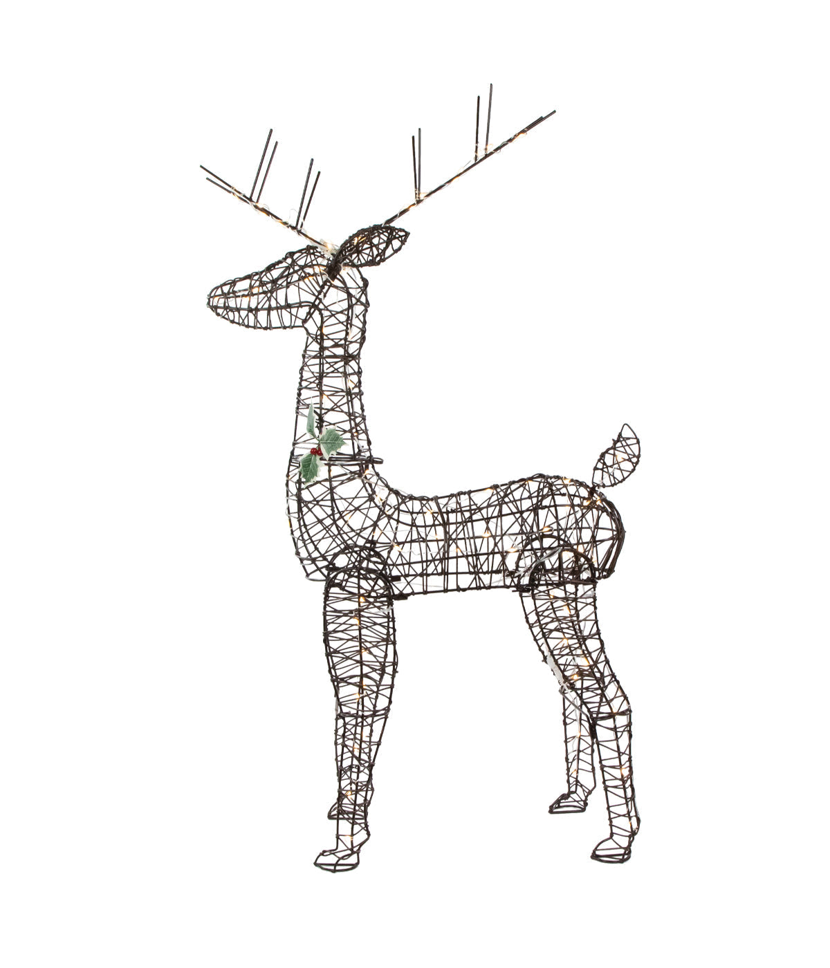  Rattan Deer LED Lighted Outdoor Christmas Decoration 45.4