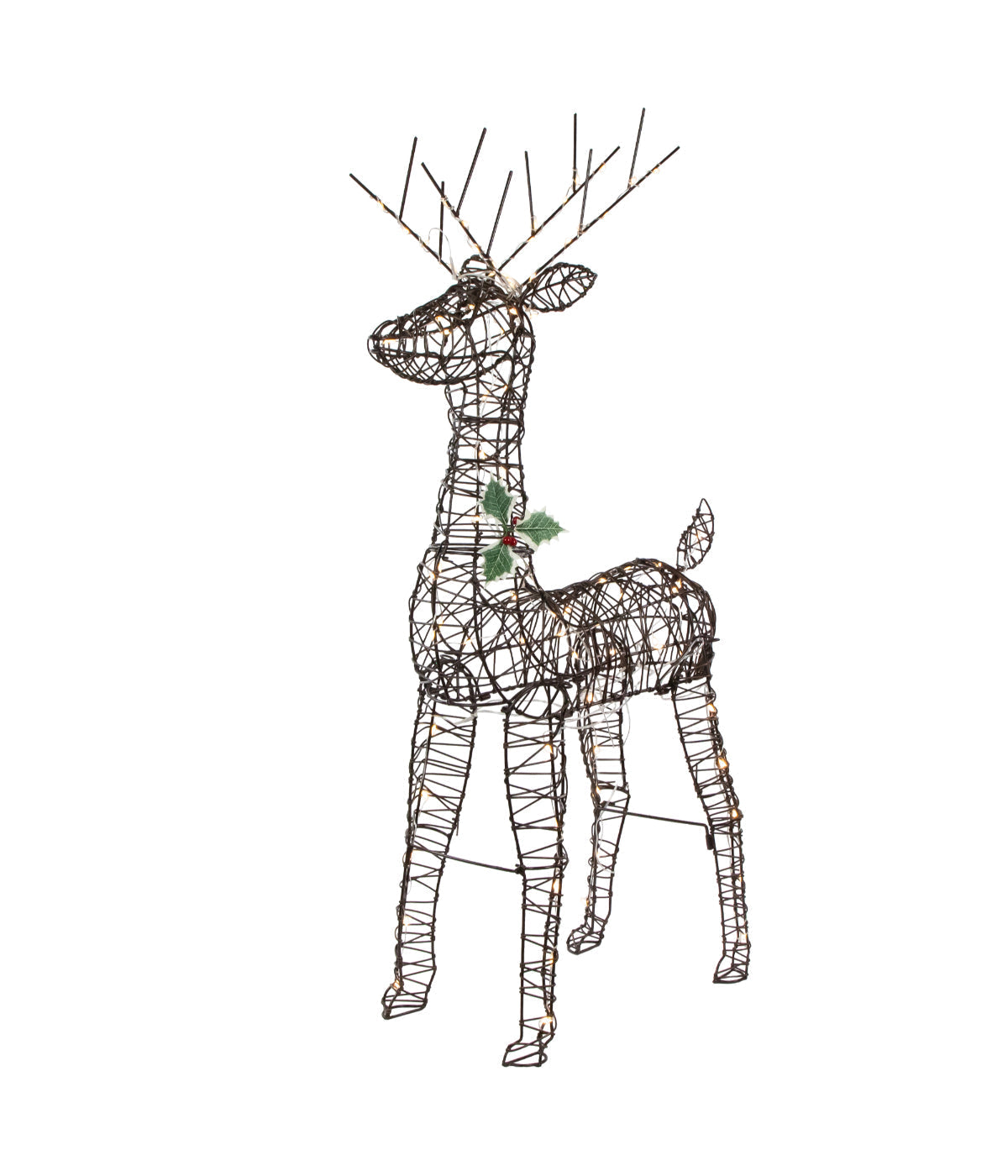  Rattan Deer LED Lighted Outdoor Christmas Decoration 45.4