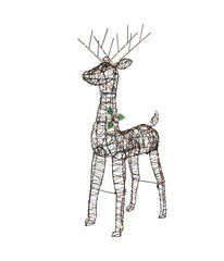 Rattan Deer LED Lighted Outdoor Christmas Decoration 45.4"