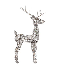 Rattan Deer LED Lighted Outdoor Christmas Decoration 45.4"