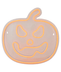 Lighted Neon Style Jack-O-Lantern Halloween Window Silhouette