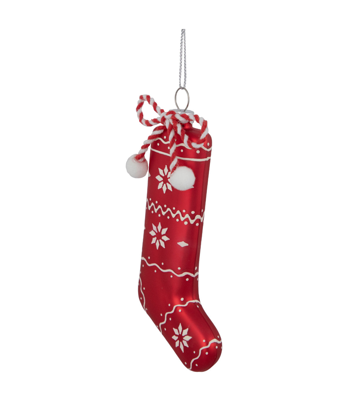  NorthLight Red & White Christmas Stocking Glass Ornament, 5