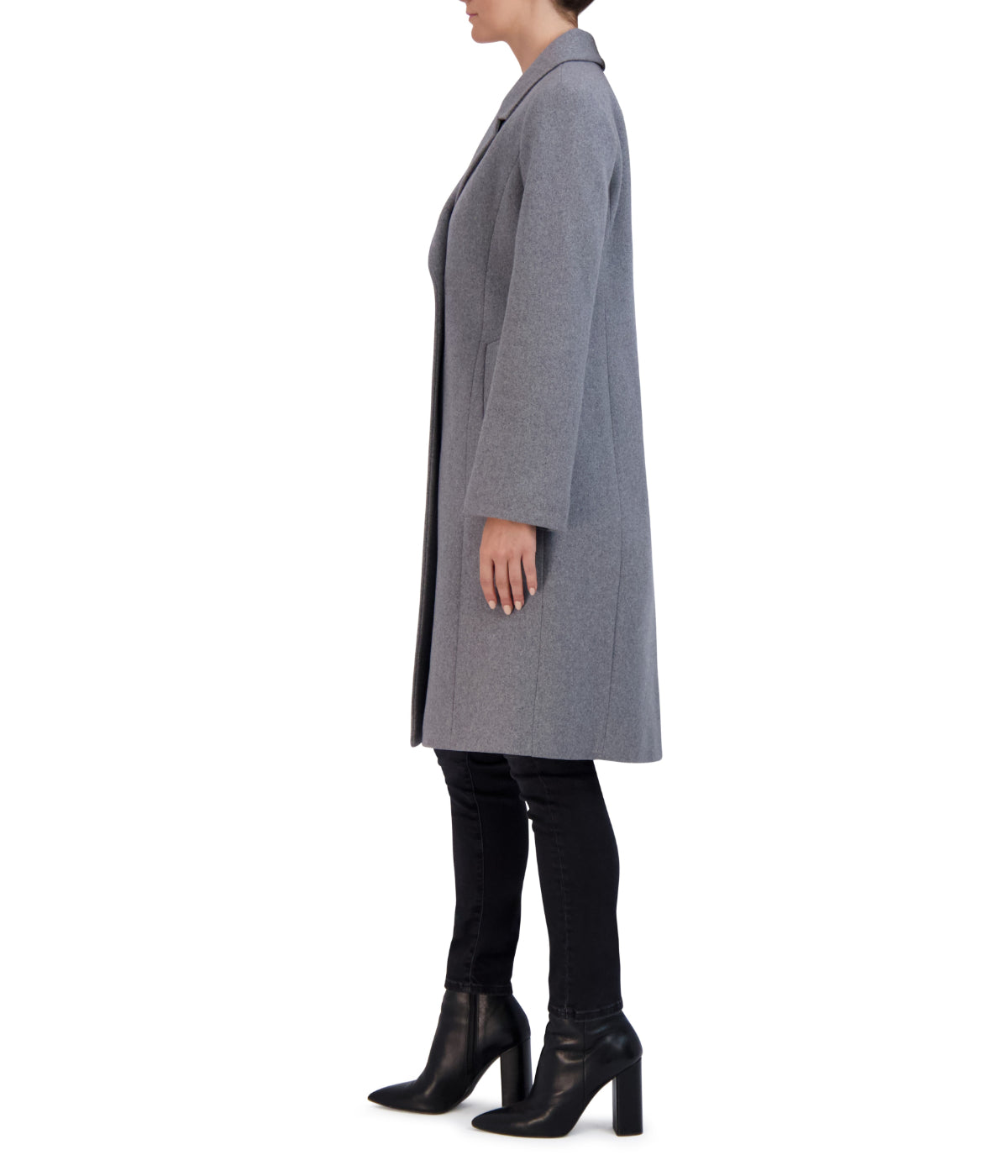  Cole Haan Asymmetrical Wool Blend Coat Light Grey - Light Grey - Bonton