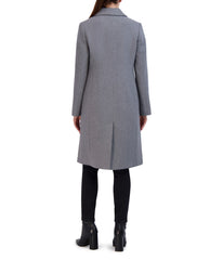 Asymmetrical Wool Blend Coat Light Grey