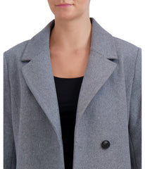 Asymmetrical Wool Blend Coat Light Grey