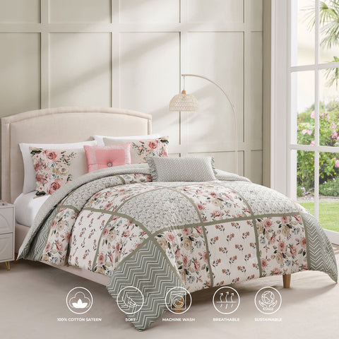 Bebejan Sage Serenity 5 Piece Reversible Comforter Set