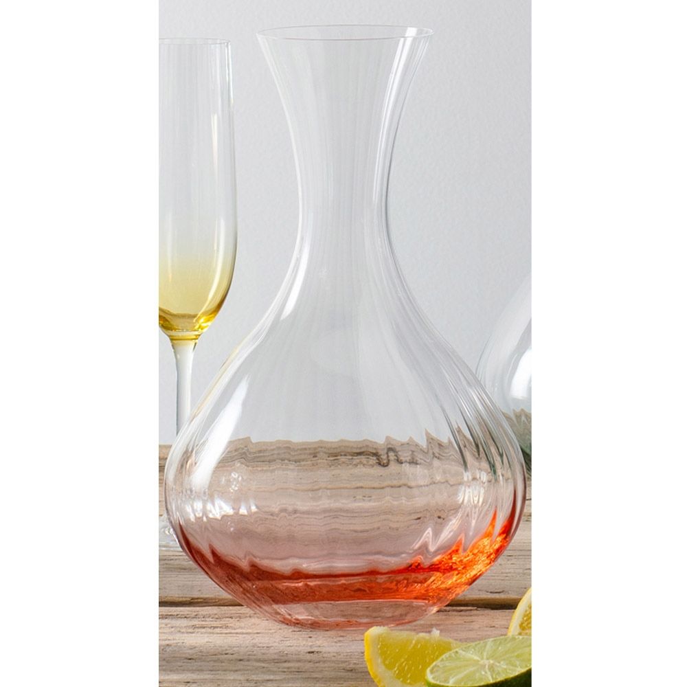  Galway Crystal Erne Color Collection Wine Carafe - Blush - Bonton