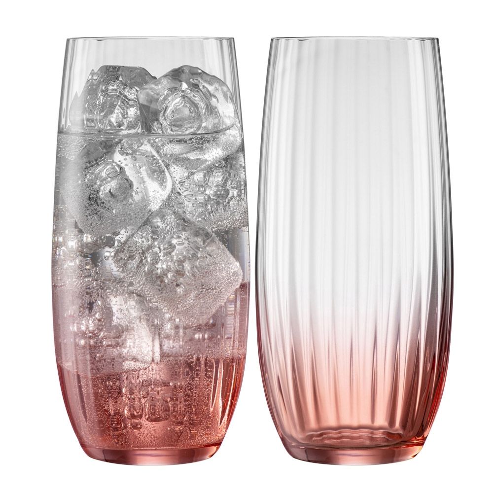  Galway Crystal Erne Colour Hiball Glasses Set of 2 - Aqua - Bonton