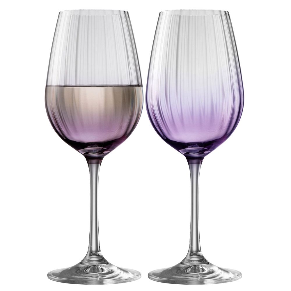  Galway Crystal Erne Colour Wine Glasses Set of 2 - Blush - Bonton