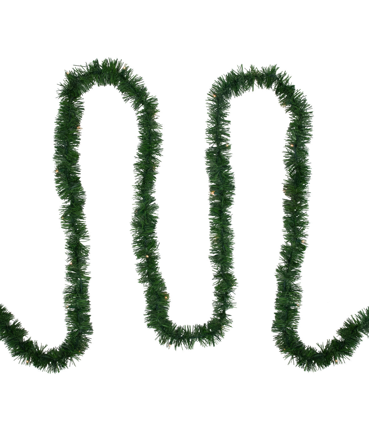  Pre-Lit Pine Two-tone Artificial Christmas Garland with Clear Lights, 18' - Green - Bonton