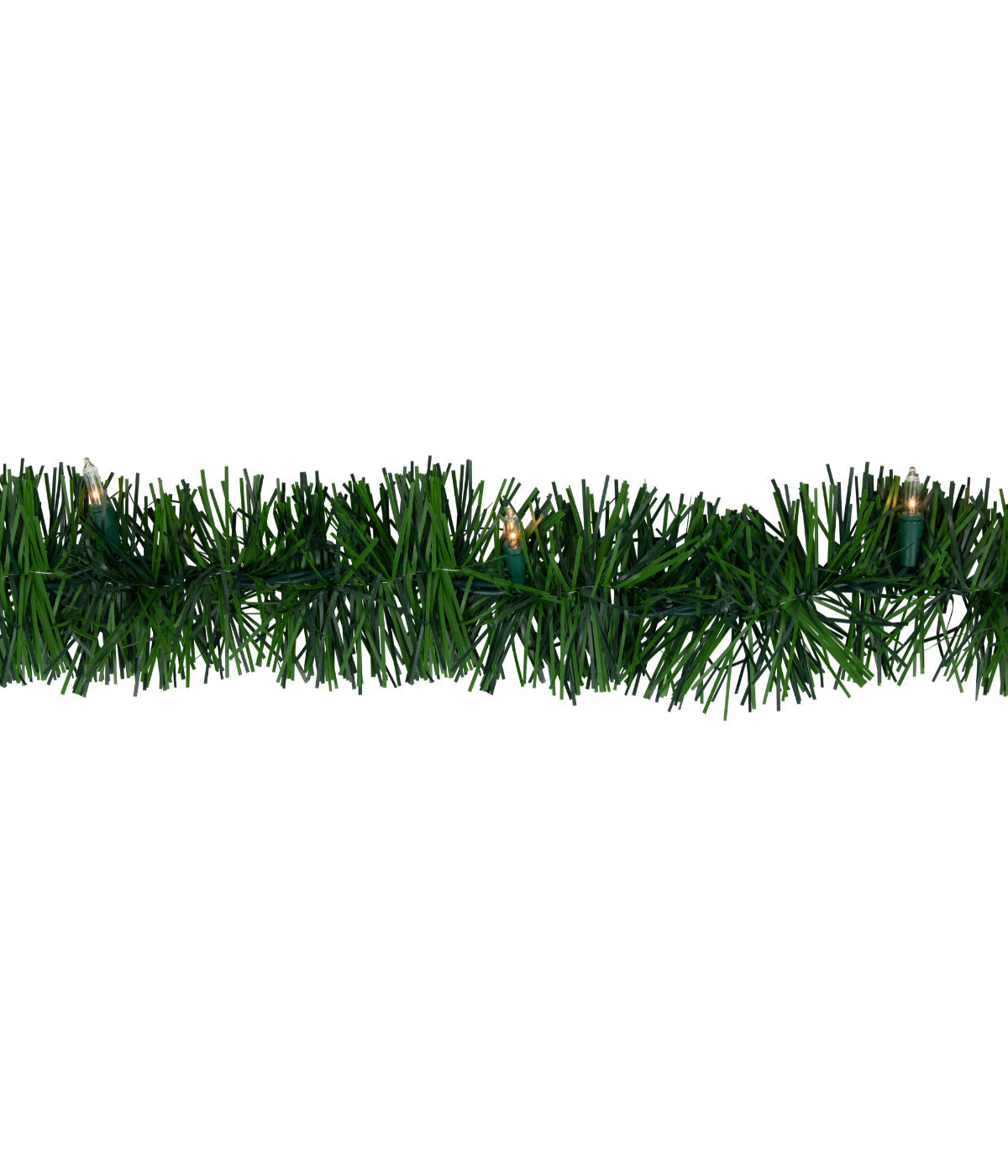  Pre-Lit Pine Two-tone Artificial Christmas Garland with Clear Lights, 18' - Green - Bonton