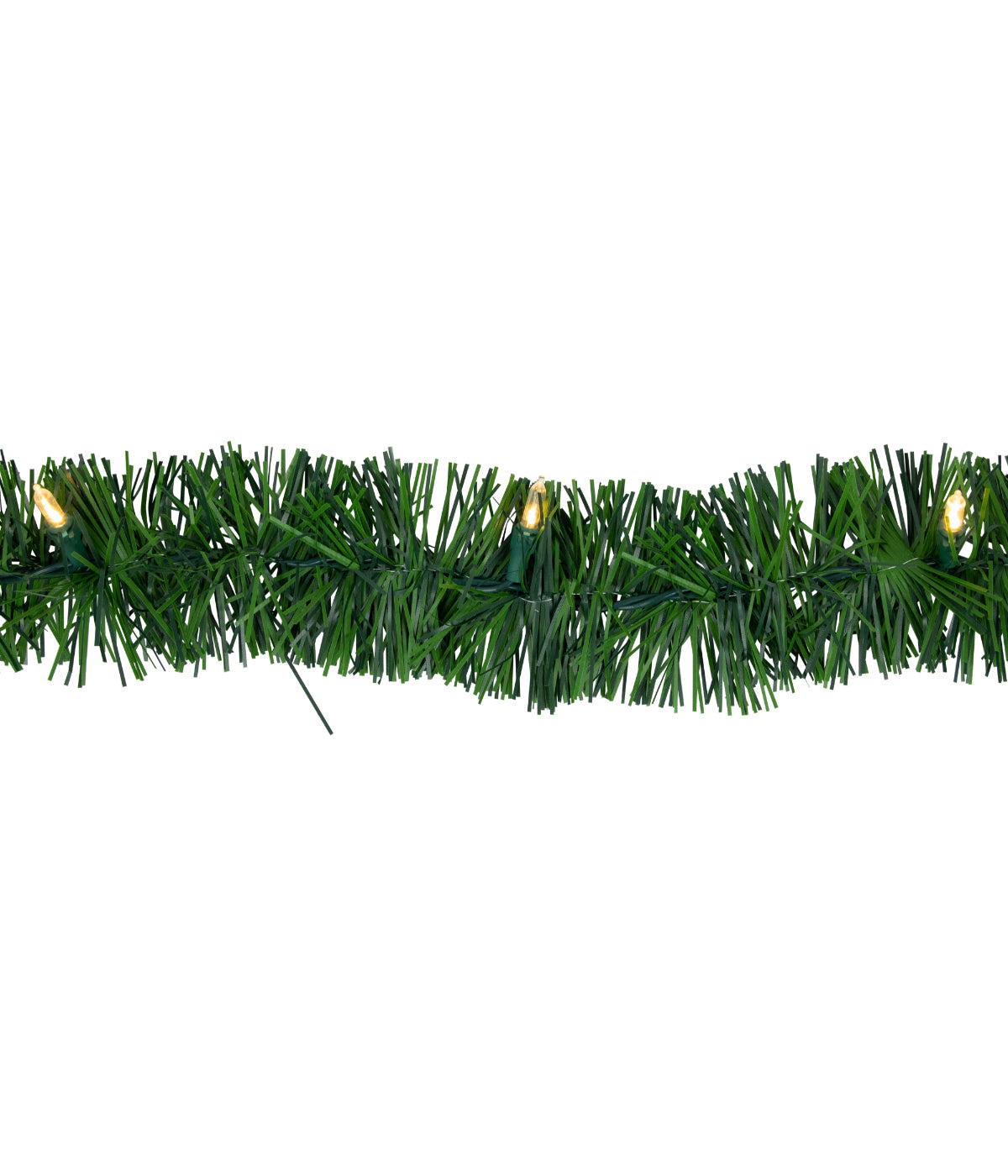  Pre-Lit LED Pine Artificial Christmas Garland - Warm White Lights, 18' - Green - Bonton