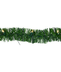 Pre-Lit LED Pine Artificial Christmas Garland - Warm White Lights, 18'