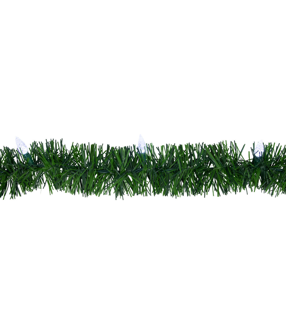  Pre-Lit Pine Artificial Christmas Garland with White LED Faceted Lights, 18' - Green - Bonton