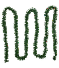 Pre-Lit LED Pine Artificial Christmas Garland Multicolor Lights, 18'