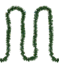 Pre-Lit LED Pine Artificial Christmas Garland Multicolor Lights, 18'