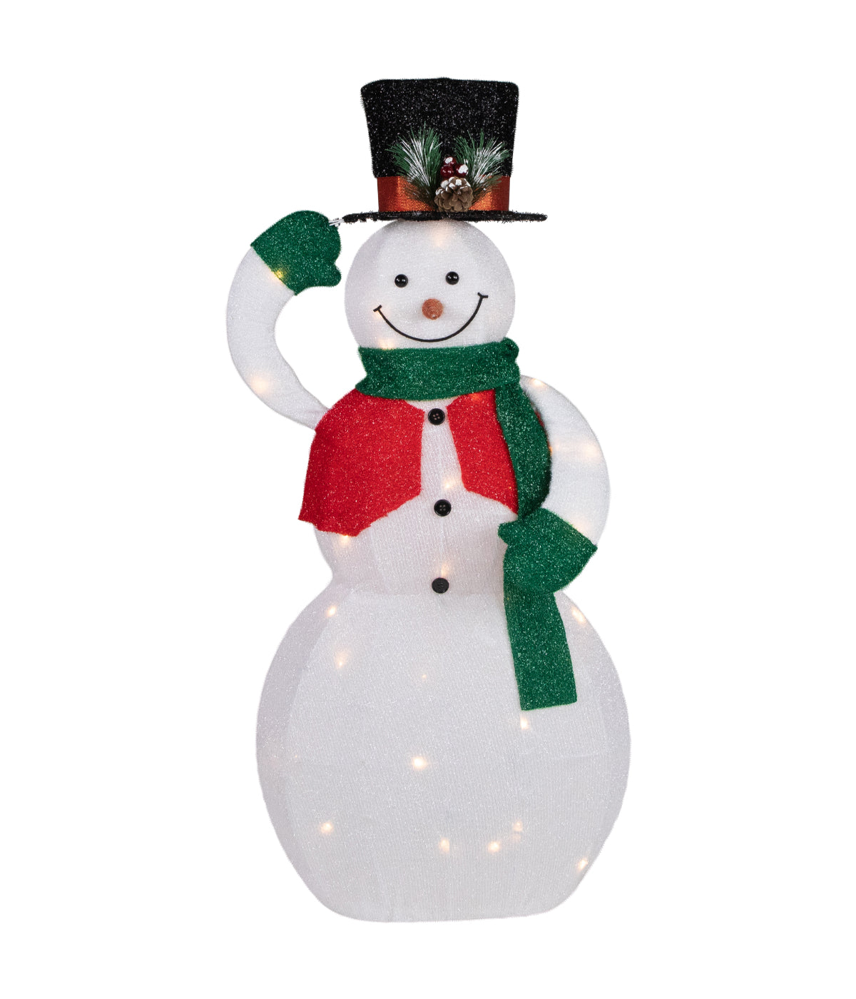  NorthLight Animated Hat Tipping Snowman Christmas Figure with LED Lights, 36