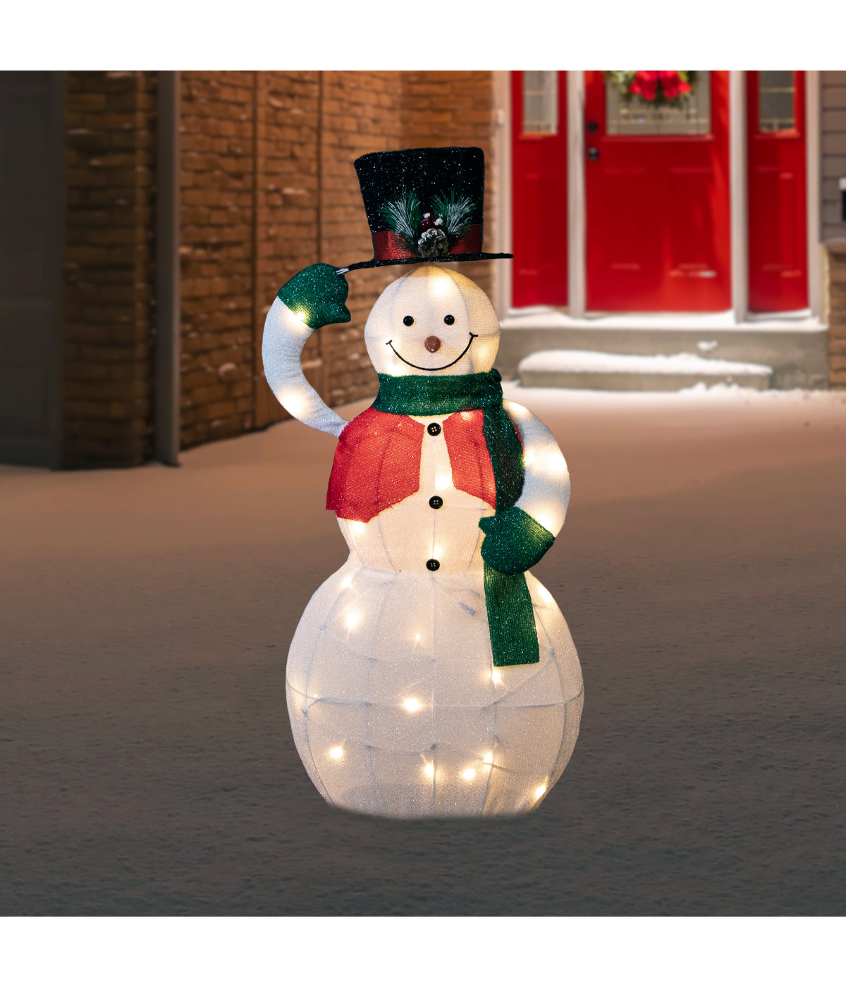  NorthLight Animated Hat Tipping Snowman Christmas Figure with LED Lights, 36