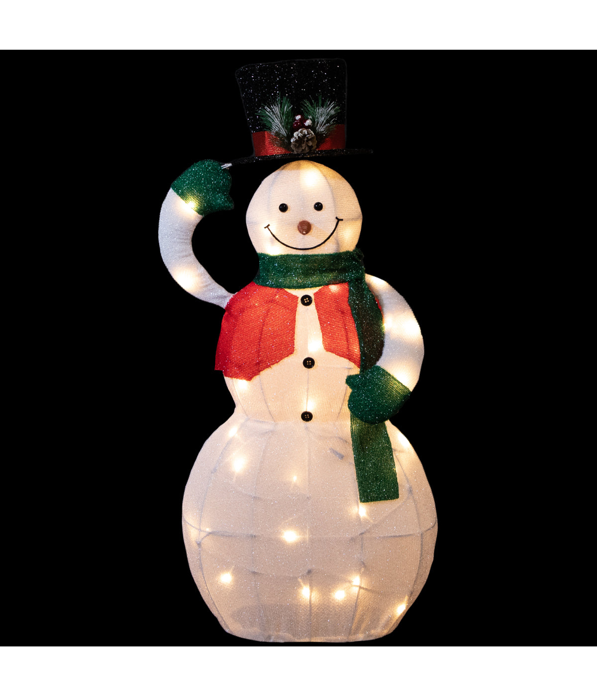  NorthLight Animated Hat Tipping Snowman Christmas Figure with LED Lights, 36