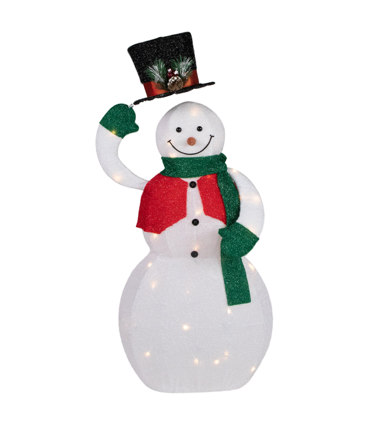  NorthLight Animated Hat Tipping Snowman Christmas Figure with LED Lights, 36