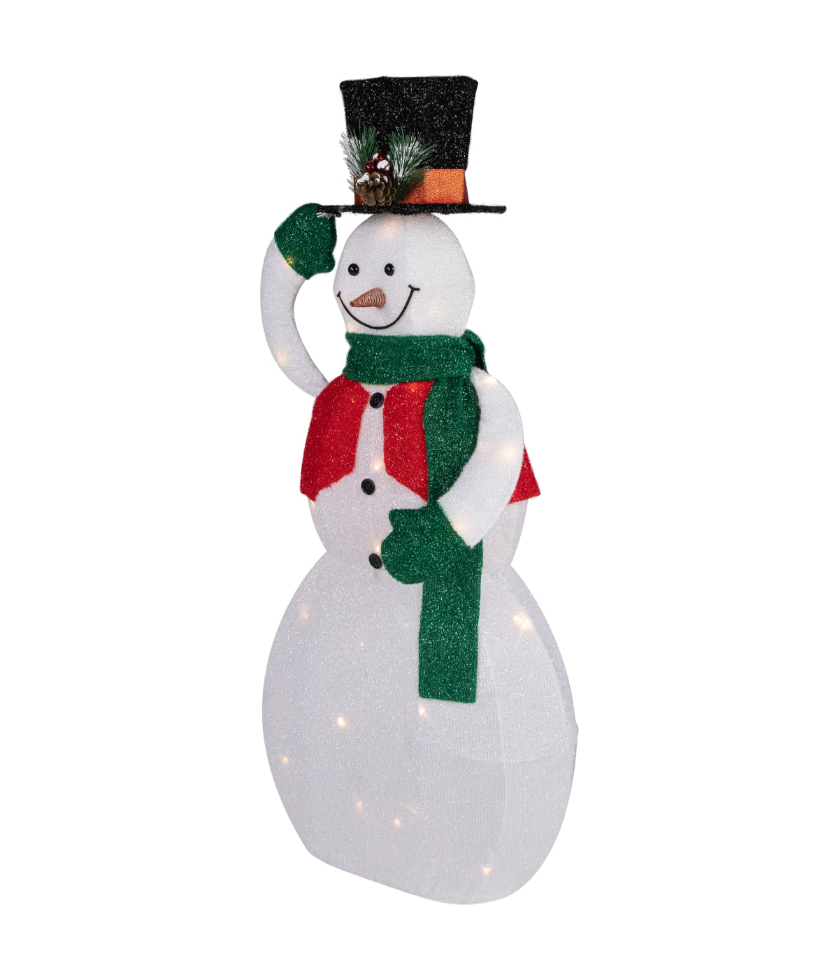  NorthLight Animated Hat Tipping Snowman Christmas Figure with LED Lights, 36