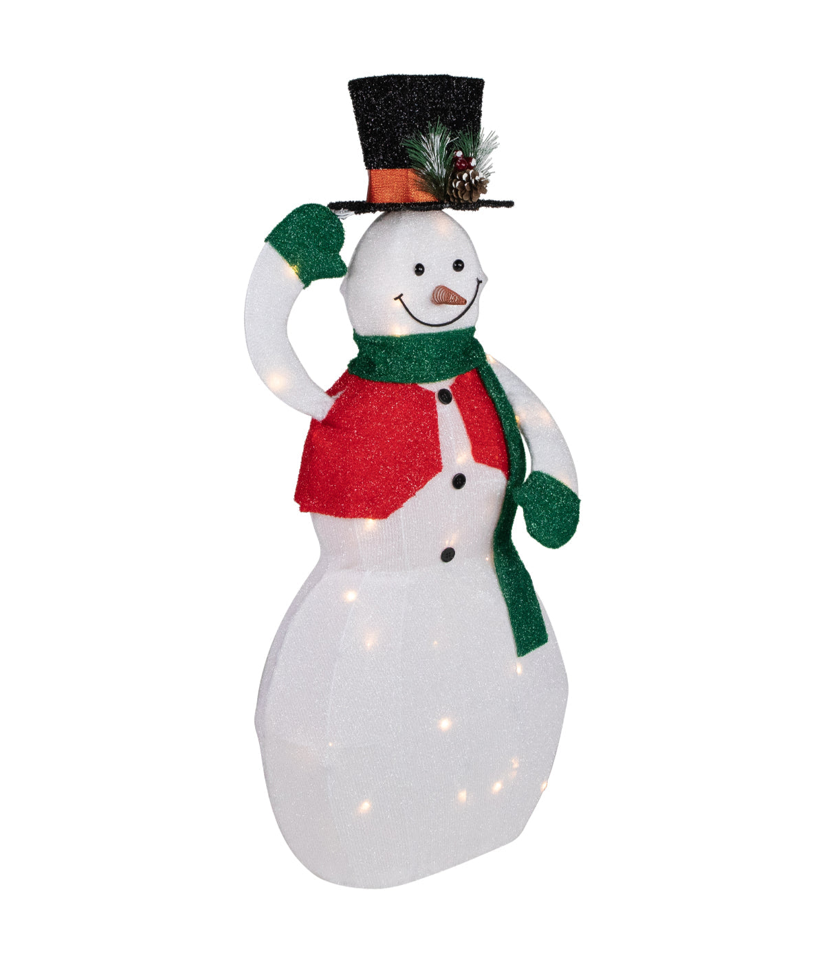  NorthLight Animated Hat Tipping Snowman Christmas Figure with LED Lights, 36